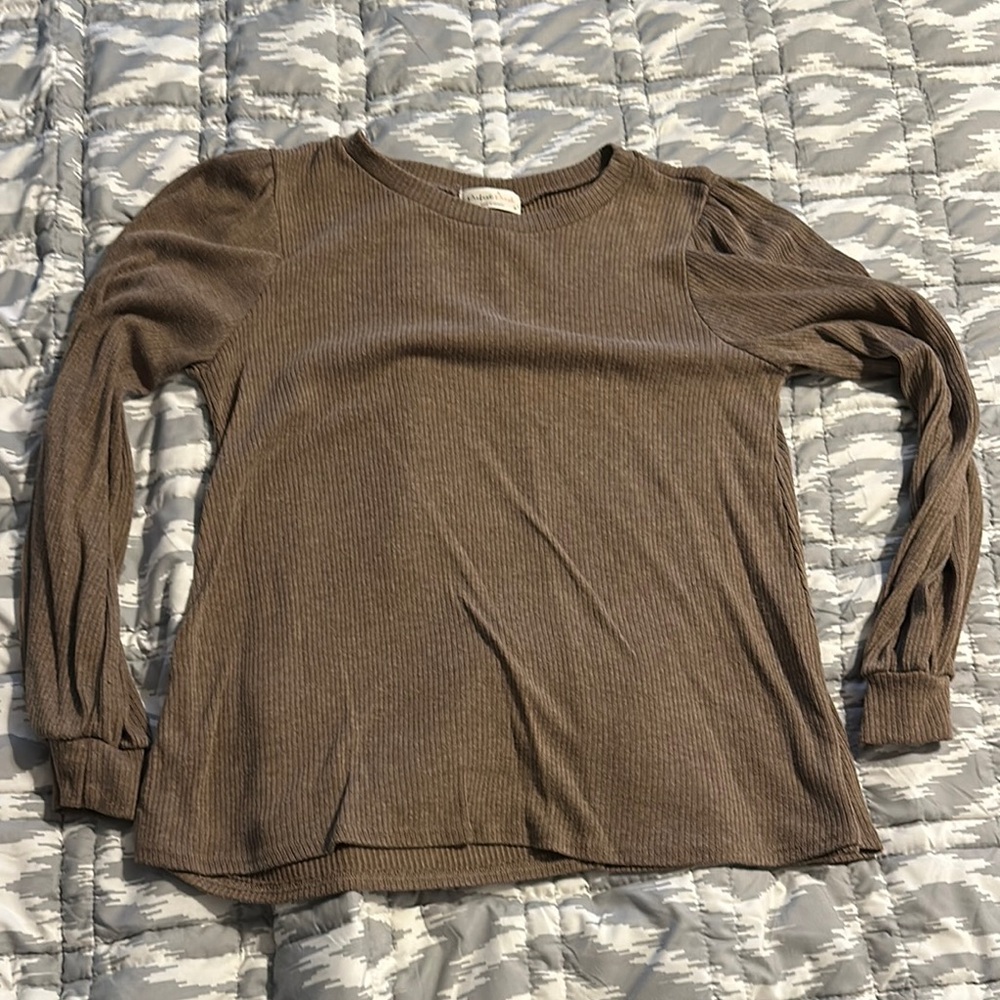 Brown Long Sleeve Tee for Effortless Style